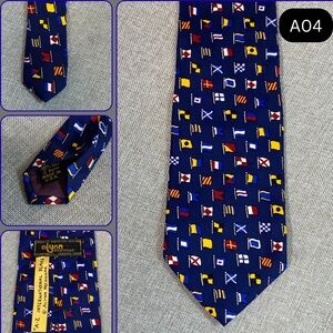 Alynn Neckwear Silk Tie Nautical Signal Flags Novelty